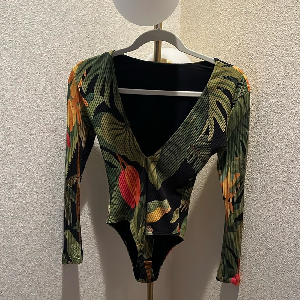 FARM rio Cocoa Forest Long sleeve bodysuit Small